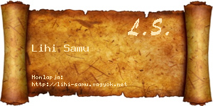 Lihi Samu névjegykártya
